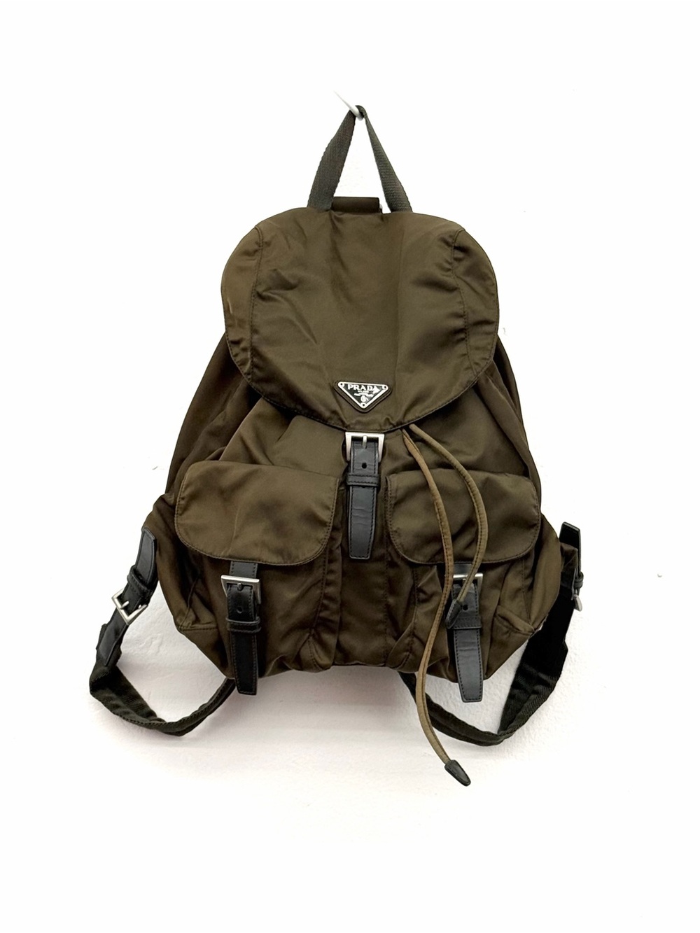 Prada Olive Nylon Drawstring Backpack - Picture 2 of 2